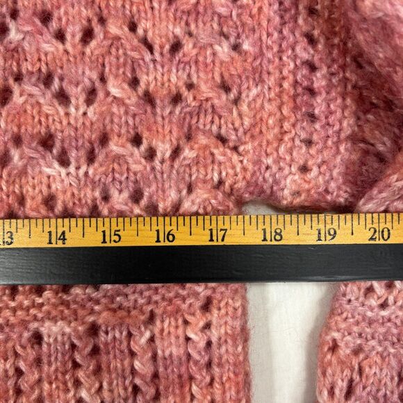 Handmade Wool Blend Chunky Knit Sweater Womens S Soft Pink Cottagecore Soft Girl - Picture 7 of 9